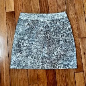 Black & White Leather Mini Skirt